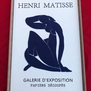 “Henri Matisse Textile Art Print – Framed 181⁄2” x 27” – Modern Decor”
